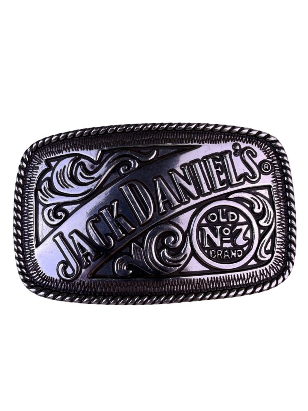 Jack Daniels Unisex Silver Tone Metal Belt Buckle Old No. 7 Design 2005 Limited